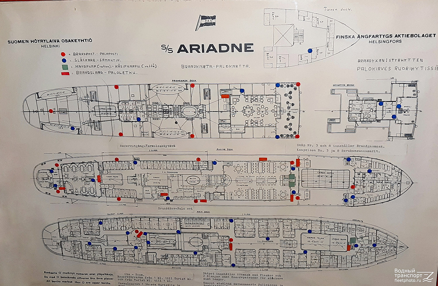Ariadne. Планы, схемы, таблицы с судов