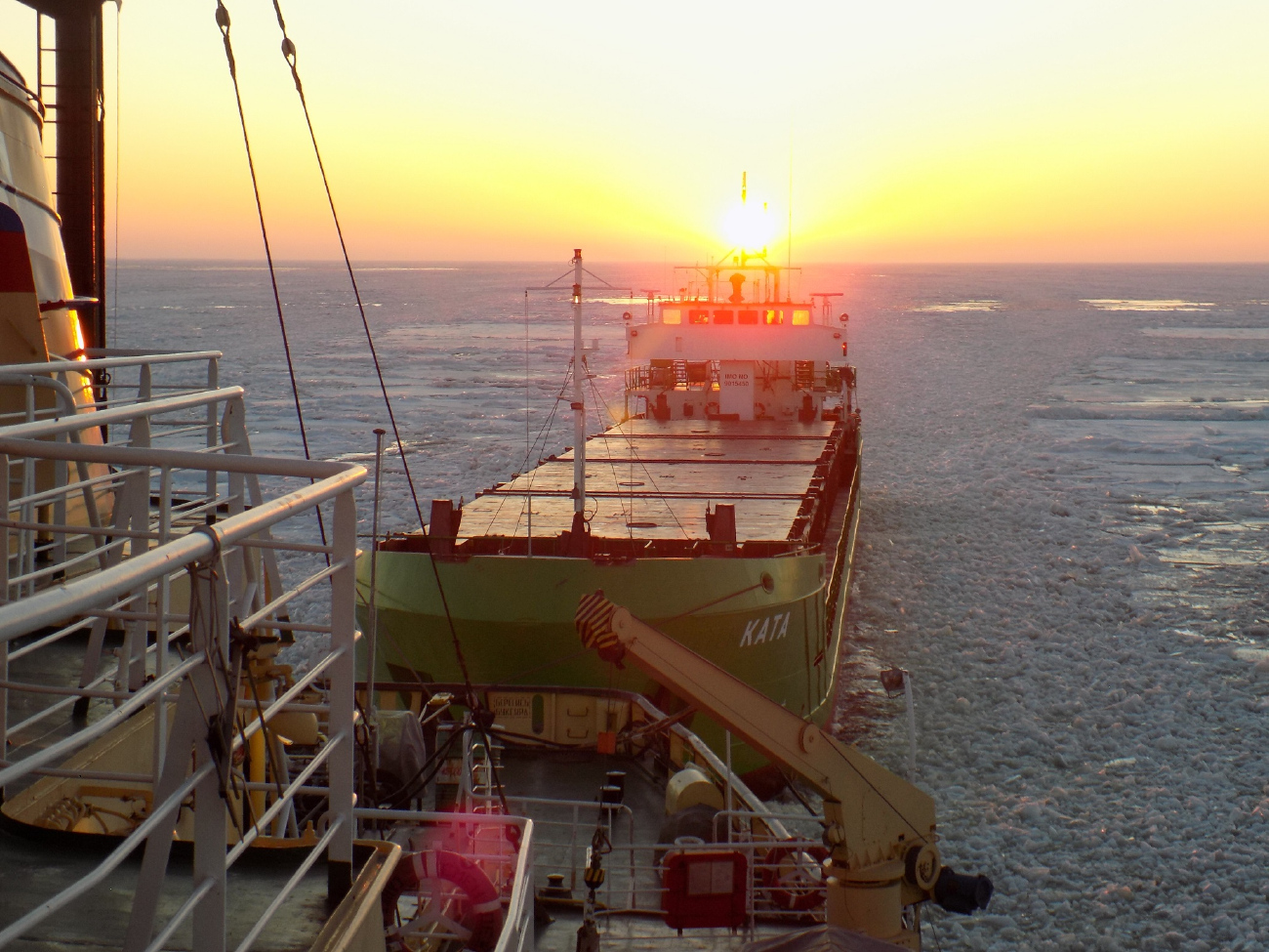 Ката. View from wheelhouses and bridge wings