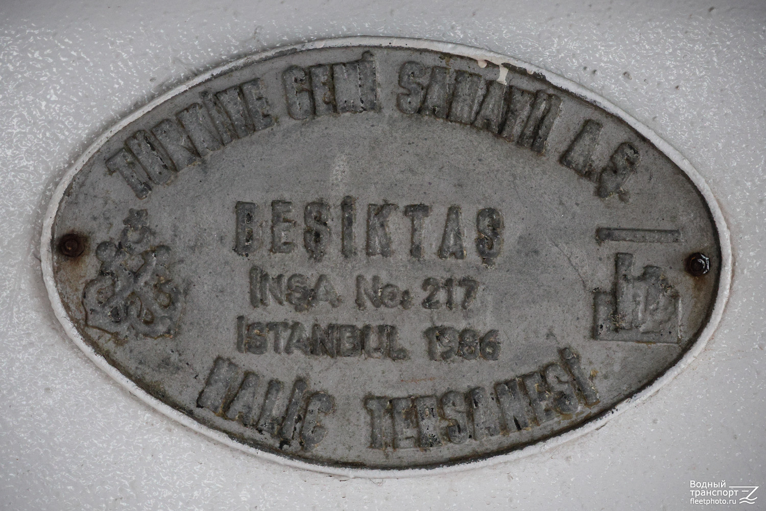 Besiktas-I. Shipbuilder's Makers Plates