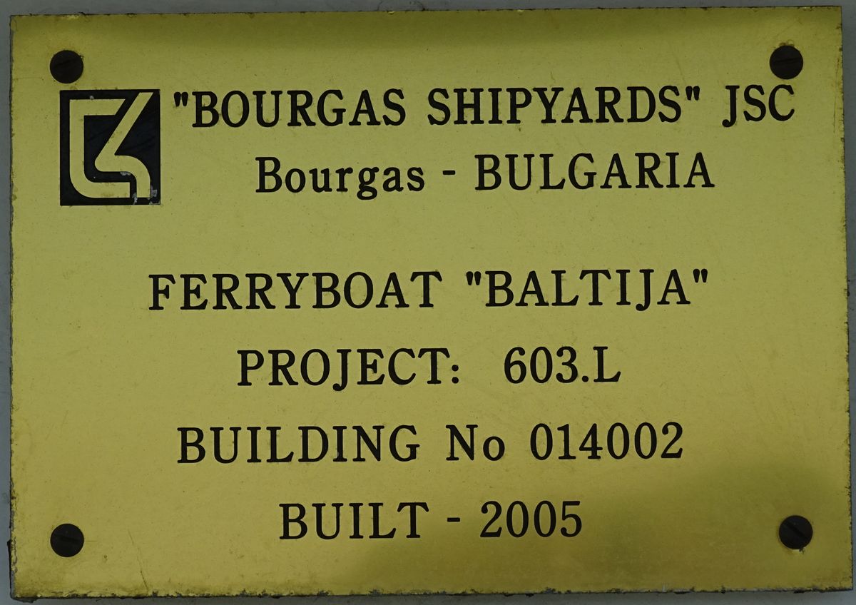 Baltija. Shipbuilder's Makers Plates
