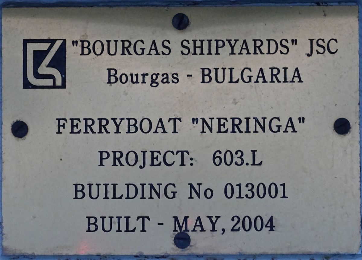 Neringa. Shipbuilder's Makers Plates