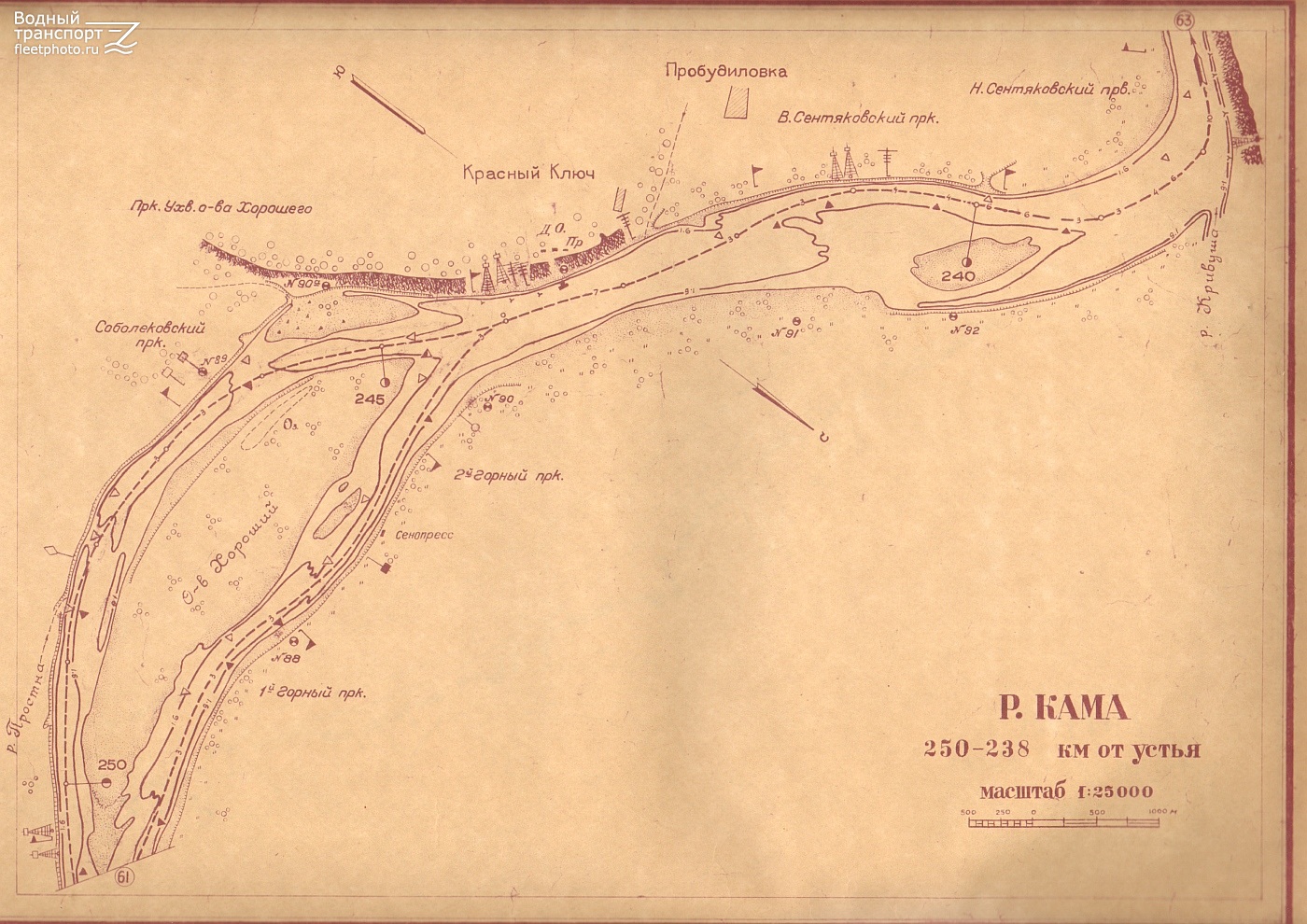 Карта камского устья до затопления