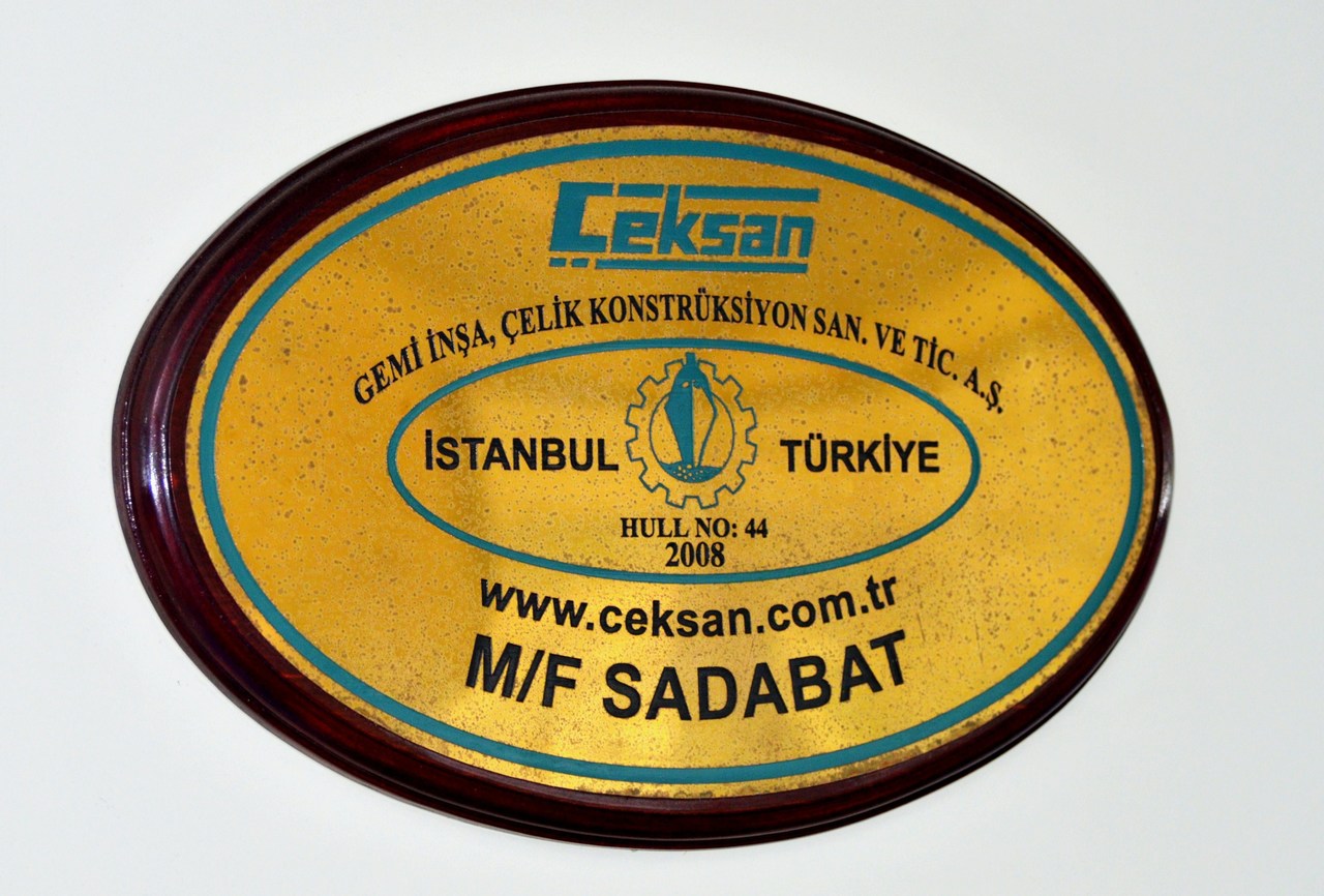 Sadabat. Shipbuilder's Makers Plates