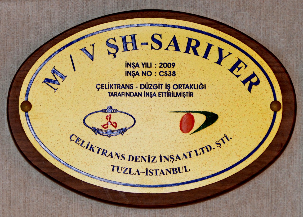 ŞH-Sariyer. Shipbuilder's Makers Plates