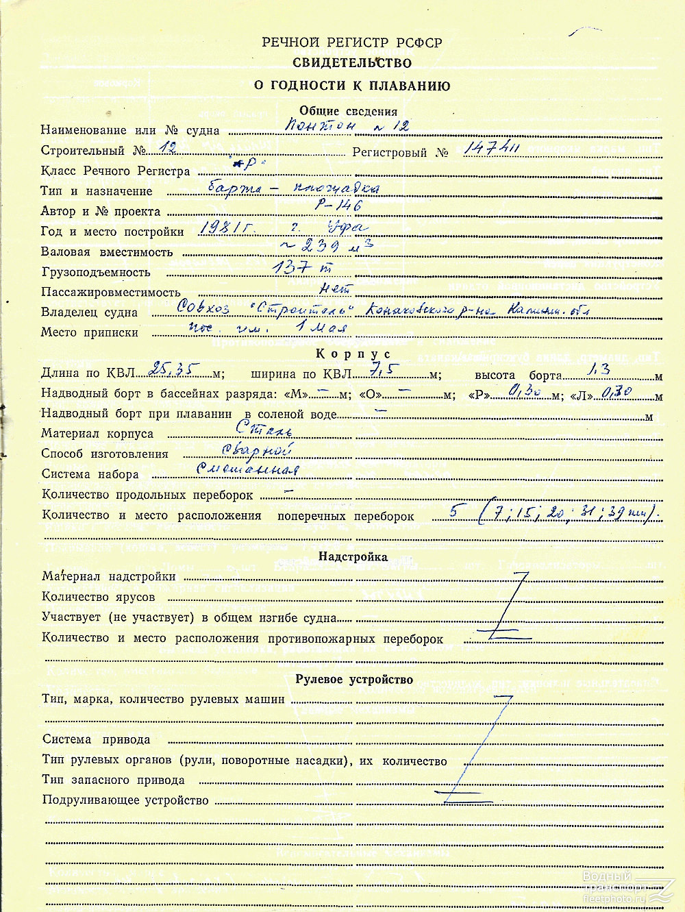 П-12. Судовые документы