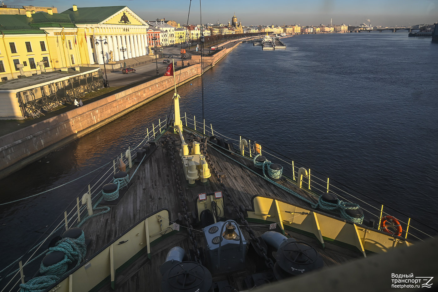 Красин. View from wheelhouses and bridge wings, Deck views
